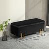 HOMCOM Sitzbank mit Stauraum (Polsterbank, 1-St, Truhenbank), Stoff, Metall, Gummiholz, Schaumstoff, Schwarz, 100 x 40 x 42 cm Bild 3