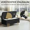 HOMCOM Sitzbank mit Stauraum (Polsterbank, 1-St, Truhenbank), Stoff, Metall, Gummiholz, Schaumstoff, Schwarz, 100 x 40 x 42 cm Bild 4