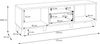 Forte GLENKEEN TV-Schrank 160, Lowboard im Boho-Stil mit Rattangeflecht, 2-türig, 1 Schublade, Holzwerkstoff, Valencia Eiche Holzdekor|Naturrattan, 159,2 cm breit x 48,8 cm hoch x 42 cm tief Bild 2