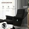HOMCOM Massagesessel Elektrischer Liegesessel mit Fernbedienung (Fernsehsessel, 1-St, Relaxsessel), für Wohnzimmer, Schlafzimmer, Schwarz Bild 5