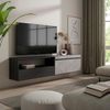 Skraut Home | TV-Schrank, Lowboard | für Wohnzimmer und Esszimmer | 200 x 45 x 35 cm | Für TV-Geräte bis zu 80" | Hängend | Moderner Stil | Zement Bild 2
