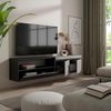 Skraut Home | TV-Schrank, Lowboard | für Wohnzimmer und Esszimmer | 200 x 45 x 35 cm | Für TV-Geräte bis zu 80" | Hängend | Moderner Stil | Zement Bild 4