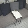 Stylish White Side Table with Wheeled Metal Legs, 46 x 62 x 26 cm | 100% Melamine Coated Particle Board, 18 mm Thick | Modern & Functional Design for Home & Office Bild 3