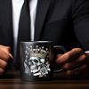 speecheese Tasse Totenkopf König mit Krone Tasse schwarz in Schwarz Bild 5