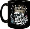 speecheese Tasse Totenkopf König mit Krone Tasse schwarz in Schwarz Bild 2