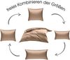 Bettwaesche-mit-Stil Mako-Satin / Baumwollsatin Bettwäsche uni / einfarbig hellbraun Kissenbezug 50x50 cm Bild 4