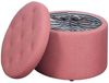 BAKAJI Sitzhocker mit Bezug aus Leinen, Farbe Rosa, Fußhocker mit 12 Innenfächern, Schuhaufbewahrung, bequemer Polsterhocker, Organizer für Schuhe und Gegenstände Bild 4