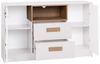 Marmex Möbel Grant Set-S Jugendzimmer-Set 2-teilig mit Kleiderschrank mit Kleiderstange, Kommode mit Schubladen, Jugendzimmer, Wohnzimmer, laminierte Spanplatte, weiß+riviera Eiche, 197,5x195x55 cm Bild 3