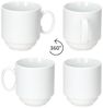 MamboCat Becher 6er Set Tommy Kaffeebecher 220ml weiß Porzellan 6 Personen stapelbar, Porzellan Bild 4