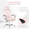 HOMCOM Gamingstuhl mit Fußstütze, höhenverstellbar Schreibtischstuhl mit Kopf- und Lendenkissen, drehbar Gaming Sessel mit neigbare Rückenlehne, Kunstleder, bis 120 kg, Rosa Bild 4