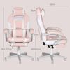 HOMCOM Gamingstuhl mit Fußstütze, höhenverstellbar Schreibtischstuhl mit Kopf- und Lendenkissen, drehbar Gaming Sessel mit neigbare Rückenlehne, Kunstleder, bis 120 kg, Rosa Bild 3