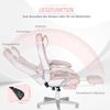 HOMCOM Gamingstuhl mit Fußstütze, höhenverstellbar Schreibtischstuhl mit Kopf- und Lendenkissen, drehbar Gaming Sessel mit neigbare Rückenlehne, Kunstleder, bis 120 kg, Rosa Bild 5