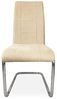 Homey Packung mit 4 gepolsterten Stühlen für Wohnzimmer, Esszimmer, beige, mit verchromten Beinen, Modell Skadi, Aluminium, 42,5 cm (B) x 52 cm (T) x 99 cm (H) Bild 4
