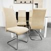 Homey Packung mit 4 gepolsterten Stühlen für Wohnzimmer, Esszimmer, beige, mit verchromten Beinen, Modell Skadi, Aluminium, 42,5 cm (B) x 52 cm (T) x 99 cm (H) Bild 2