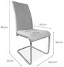 Homey Packung mit 4 gepolsterten Stühlen für Wohnzimmer, Esszimmer, beige, mit verchromten Beinen, Modell Skadi, Aluminium, 42,5 cm (B) x 52 cm (T) x 99 cm (H) Bild 3