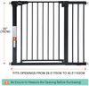 COMOMY Türschutzgitter ohne Bohren, 75 bis 103cm Treppenschutzgitter für Kinder und Haustiere, Baby Türgitter mit 7cm und 14cm Verlängerungen, 90° Stop, Selbstschließend, Schwarz Bild 2
