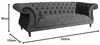 Ivette Sofa 3-Sitzer Samtvelours Anthrazit Buche Nussbaumfarben Bild 2