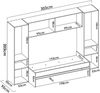 Dmora - Kinderbett Venturosa, Komplettes Schlafzimmer mit Bridge-Kleiderschrank und Kommode, Komposition mit Bett und Einzelausziehbett, 303 x 97 x 203 cm, Eiche und Weiß Bild 3