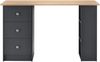 en.casa Schreibtisch 'Lemberg' 120 x 50 x 72 cm mit Schubladen und Regal Dunkelgrau/Holz Bild 5