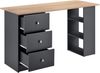 en.casa Schreibtisch 'Lemberg' 120 x 50 x 72 cm mit Schubladen und Regal Dunkelgrau/Holz Bild 4