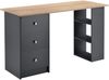 en.casa Schreibtisch 'Lemberg' 120 x 50 x 72 cm mit Schubladen und Regal Dunkelgrau/Holz Bild 3