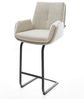 Barstuhl Clea-Flex Webstoff Soft Beige Freischwinger Flach Metall Schwarz Bild 2