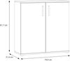 Forte IKOLI Kommode 80, Moderne Kommode, 2-türig, Wohn-/Schlafzimmer, Flur, Holzwerkstoff, Weiß mit Sonoma Eiche Holzdekor, 79,9 cm breit x 81,7 cm hoch x 31,4 cm tief Bild 2