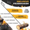 KESSER® Feuerschale mit Grillrost Ø65cm Feuerkorb 0,6mm Kaltveredelter Stahl | mobile Feuertonne mit Reifen | Holz & Kohle Feuerstelle inkl. 60cm Feuerhaken aus Gusseisen, Ø52cm, Bürste & Cover Schwarz Bild 5