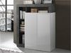 Highboard SEFRO - 2 Türen & 4 Ablagen - Weiß lackiert & Beton-Optik Bild 2