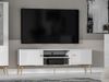 Lowboard Goldin TV-Board 160x40x54cm weiß goldfarben / Front Hochglanz Bild 3