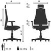 hjh OFFICE Bürostuhl ergonomisch KAMIAK Drehstuhl mit 3D-Kopfstütze, Rückenlehne mit höhenverstellbare Lordosenstütze, Schwarz Bild 3