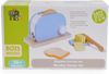 Moni Spielzeug Toaster 4341 Set Holz, Drehknopf, Butter, Messer, Toastscheiben hellblau Bild 5