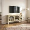 Vitrinen-Sideboard Klippestad Stahl 118x35x55 cm Kamelfarben [en. casa] Bild 3
