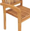 vidaXL Stapelbare Gartenstühle 6 Stk. Massivholz Teak 3073208 Bild 3