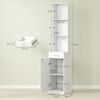 HOMCOM Badkommode schmal, mit Schublade, Tür, verstellbare Regale (Hoher Badezimmerschrank, 1 St, Badschrank), für Badezimmer, Wohnzimmer 35 x 30,5 x 179 cm Weiß Bild 3