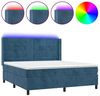 vidaXL Boxspringbett mit Matratze & LED Dunkelblau 180x200 cm Samt 3139581 Bild 3
