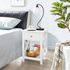 Yaheetech Nachttisch, Beistelltisch mit Schublade und Ablage, Wohnzimmer, Schlafzimmer, einfacher Aufbau, platzsparend, Nordisch-Design, Weiß Bild 2