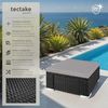 tectake® witterungsbeständiger Outdoor Rattan Hocker mit abnehmbarem Kissen, Lounge Hocker, Balkon Möbel, Gartenmöbel Set, Pouf Ergänzung zu Lounge, Sessel oder als Beistelltisch - schwarz/grau Bild 3