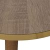 DRW Set mit 3 runden Beistelltischen aus Holz in Natur und Gold, 38x51 cm, 38x48 cm und 38x45 cm Bild 2