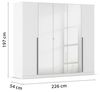 Drehtürenschrank >Alba< Hoteleinteilung 2 Schubalden, alpinweiß / Spiegel - 226x197x54 (BxHxT) Bild 3