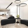 hjh OFFICE Modernes Loungesofa Baracoa Chaiselongue rechtsseitig, Couch Relaxliege gepolstert, Stoffbezug Schwarz Bild 2