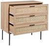 Kommode mit 3 Schubladen PASCO 80 cm Heller Holzfarbton Bild 4