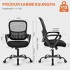 DUMOS Bürostuhl Ergonomisch Schreibtischstuhl mit Lendenwirbelstütze Verstellbaren Armlehnen Drehstuhl Höhenverstellbarer Office Chair Bürostühle Geeignet für Büro und Schlafzimmer Schwarz… Bild 2