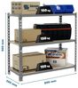 Simonrack Schwerlastregal, Lagerregal, 90 x 80 x 30 cm, Metallregal, Kellerregal, Biegestelle 150 kg, 3 Holzfachböden, Grau/Holz - Maderclick Bild 2
