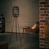 Dekorative Nature Standleuchte, dreibeinig, 1x E27 max. 40 Watt, aus Metall / Rattan in schwarz Bild 3