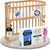babybay Original Beistellbett aus massivem Buchenholz/kompakt & verwandelbar/Kinderbett Höhe stufenlos verstellbar/mitwachsendes Babybett (Kernbuche geölt) / inkl. Matratze, Gitter, Rollen Bild 1