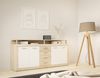 FORTE Cava Sideboard, Holzwerkstoff, Weiß/Beige, 197,5 x 94,4 x 36,3 cm Bild 2