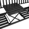 Metall Gartenbank mit integriertem Tisch - 150x56 cm - Sitzbank 2in1 schwarz pulverbeschichtet - Parkbank Bank mit Klapptisch Ablage für Garten Balkon Terrasse 450kg Belastbarkeit wetterfest Bild 4