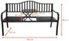 Metall Gartenbank mit integriertem Tisch - 150x56 cm - Sitzbank 2in1 schwarz pulverbeschichtet - Parkbank Bank mit Klapptisch Ablage für Garten Balkon Terrasse 450kg Belastbarkeit wetterfest Bild 3