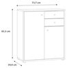 Kommode >TEMPRA2< 2 Türen, 2 Schübe, in Weiss - 73,7x85,5x34,8cm (BxHxT) Bild 3